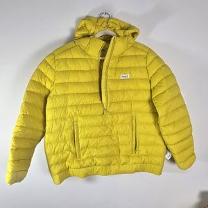 Roots Bright Yellow Quilted Packable Pullover Jacket